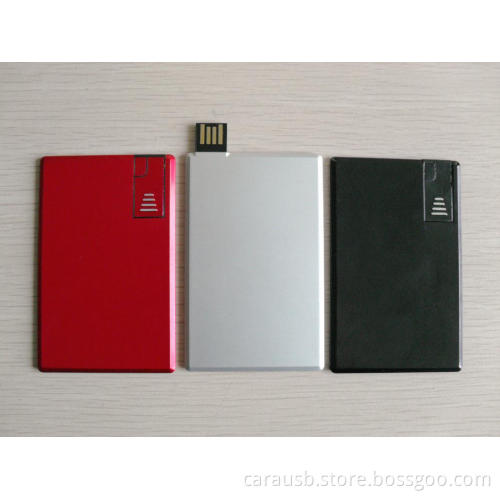 CaraUSB personalized Aluminum metal bank card type Usb flash disk custom drawing card chip can be printed Logo